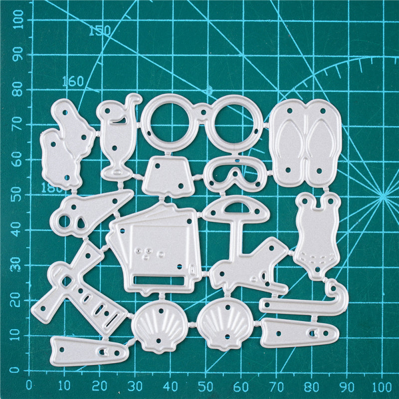 Kokorosa Metal Cutting Dies with Summer Vacation Beach