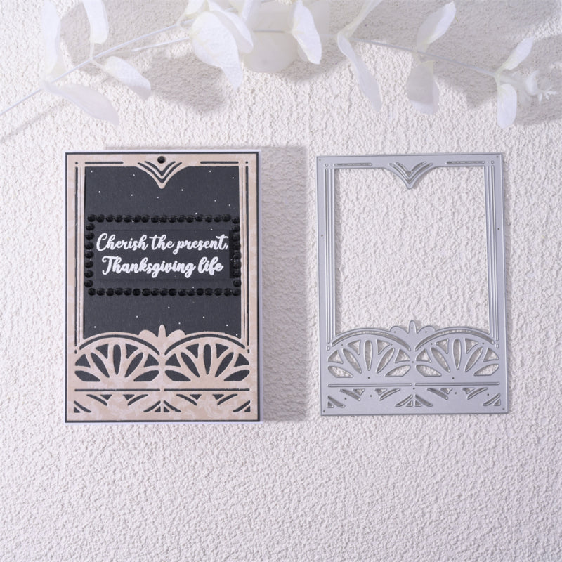 Kokorosa Metal Cutting Dies with Symmetrical Double Flower Background Board