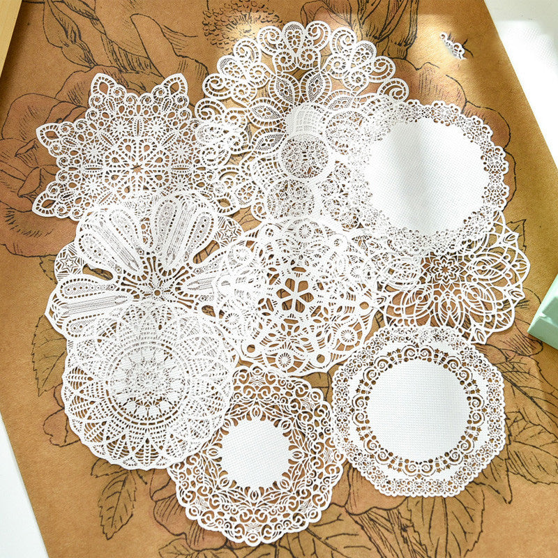 Kokorosa 10pcs Lace Paper for Scrapbooking Card Making