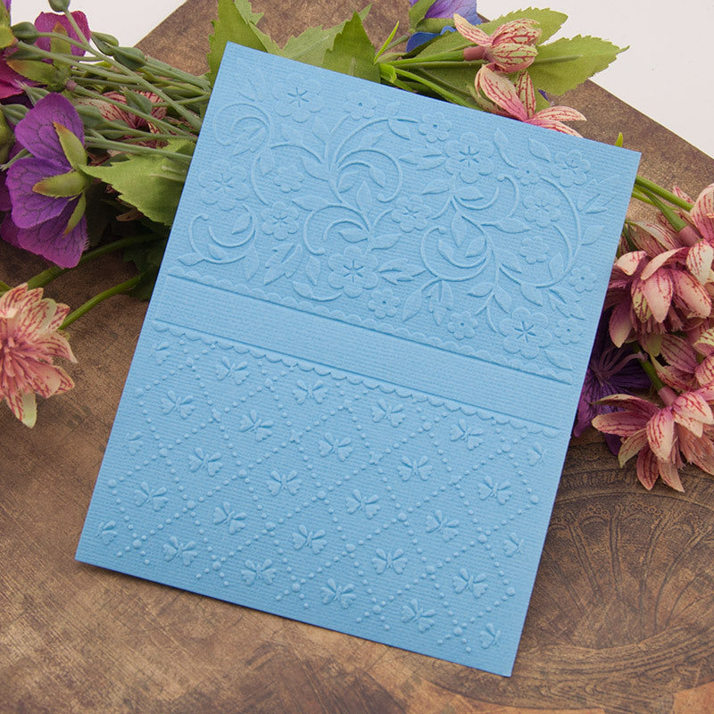 Kokorosa Flower and Bowknot Plastic Embossing Folder