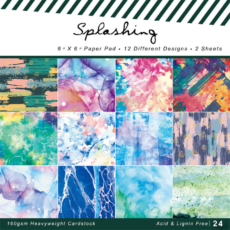 Kokorosa 24PCS  6" Splashing DIY Scrapbook & Cardstock Paper