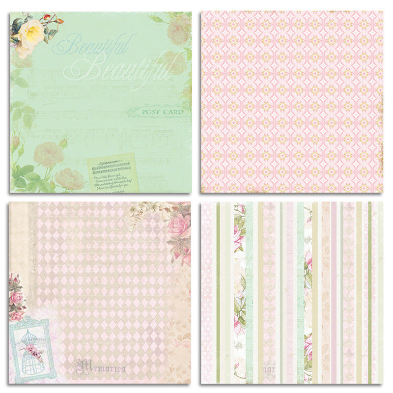 Kokorosa 24PCS  6" Pretty Lady Pattern  DIY Scrapbook & Cardstock Paper