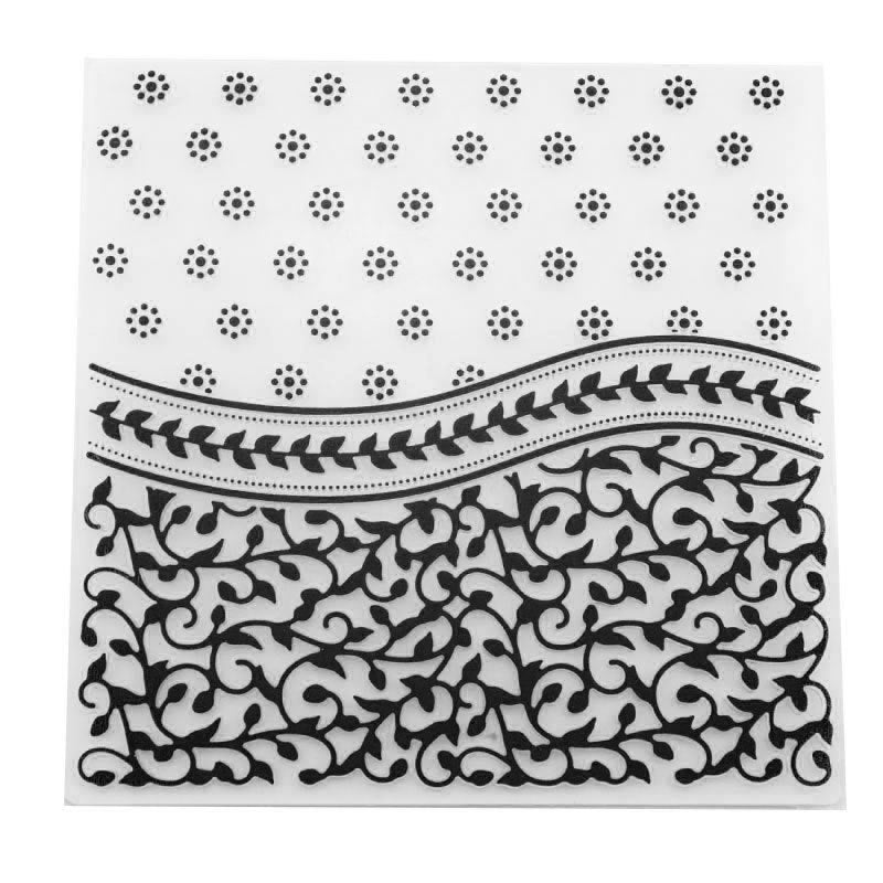 Kokorosa Wave Lace Border and Vine Plastic Embossing Folder