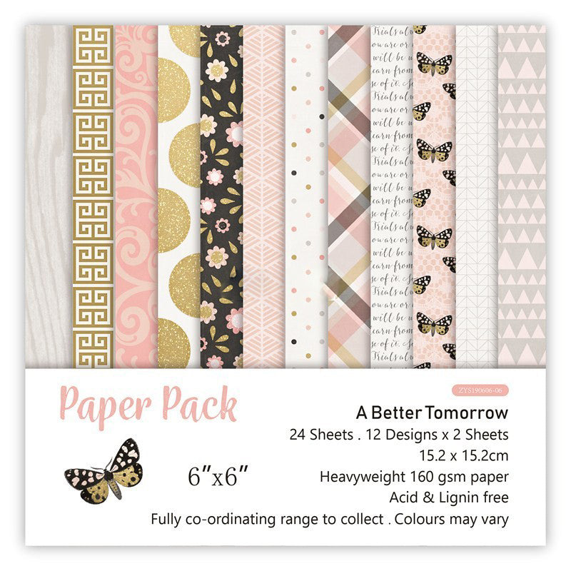 Kokorosa 24PCS  6" Butterfly Pattern  DIY Scrapbook & Card Making Paper