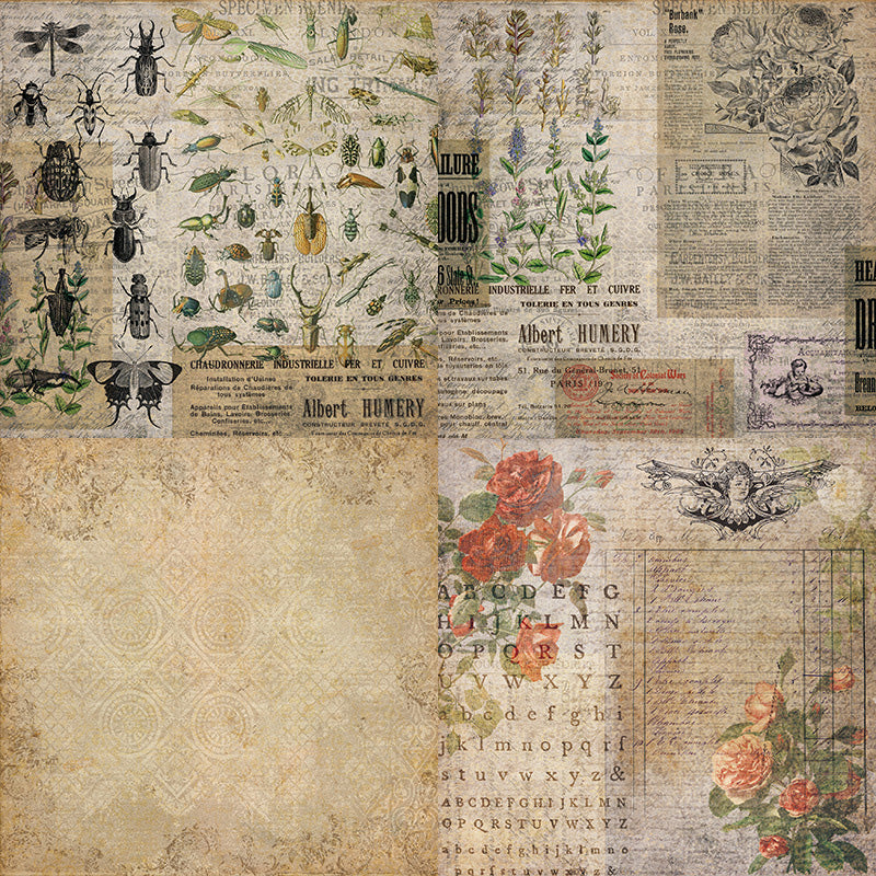 Kokorosa 24PCS DIY Scrapbook & Cardmaking Old Style Background Paper