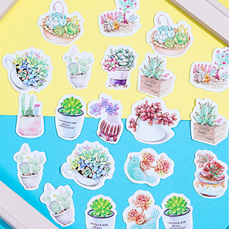 Kokorosa Petalsucculent Plants Stickers (45pcs)