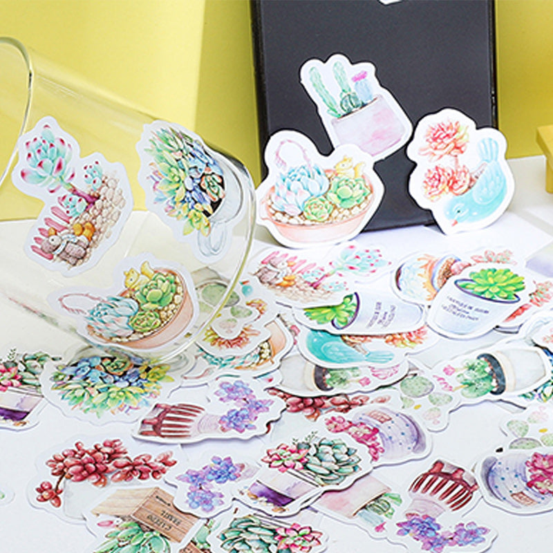 Kokorosa Petalsucculent Plants Stickers (45pcs)