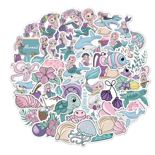 Kokorosa Pink Haired Mermaid Stickers (50pcs)