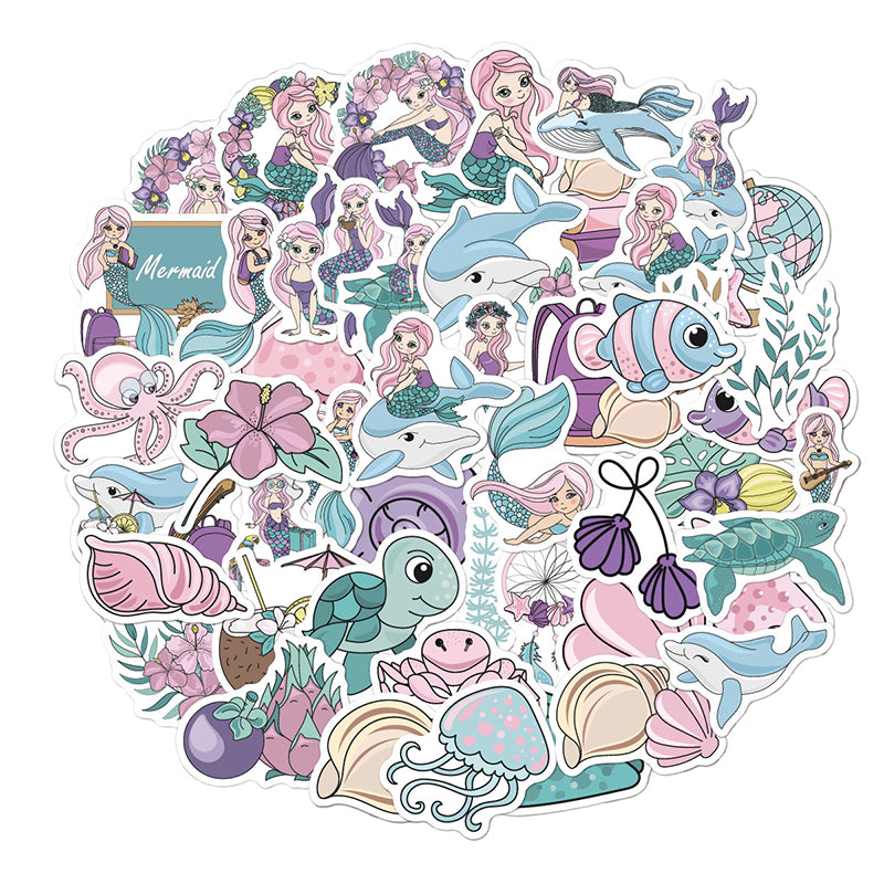 Kokorosa Pink Haired Mermaid Stickers (50pcs)