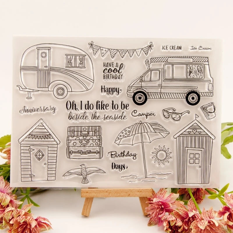 Kokorosa RV Travel Clear Stamps