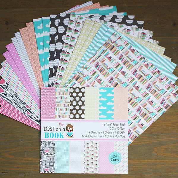 Kokorosa 24PCS DIY Scrapbook & Cardmaking Reading Time Background Paper