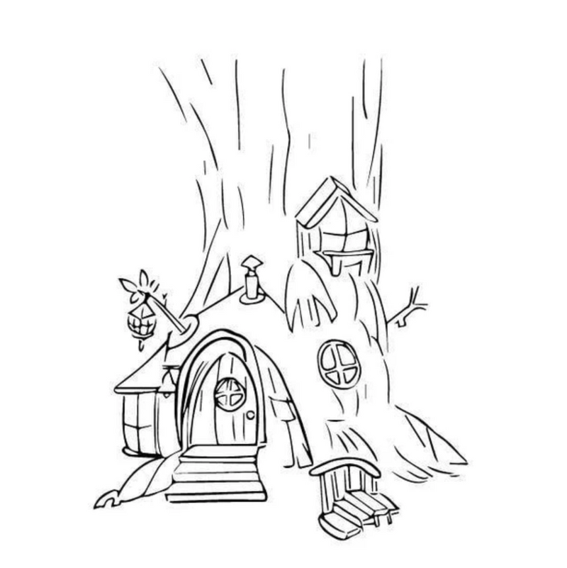 Kokorosa Cartoon Tree House Clear Stamps