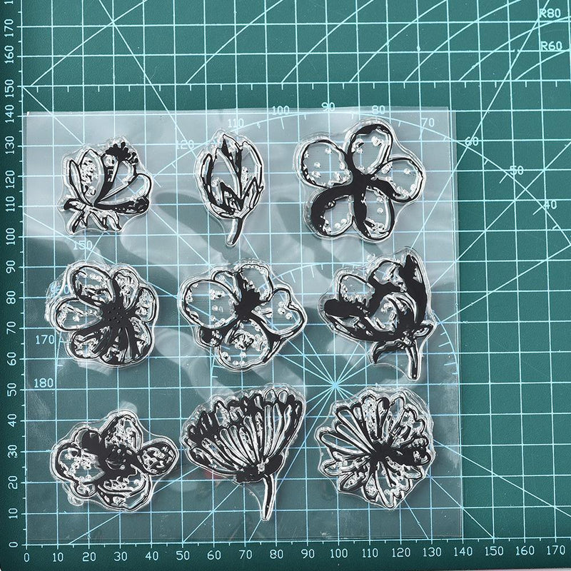 Oil Painting Style Flowers Stamps - kokorosastudio.com