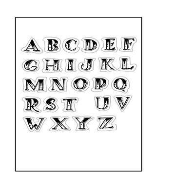 Gradient English Alphabets Stamps - kokorosastudio.com