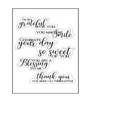 Hand Writing English Grateful Words Stamps - kokorosastudio.com