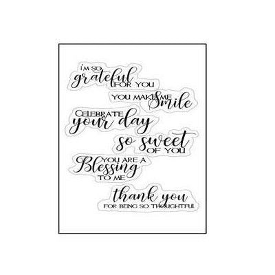 Kokorosa  Hand Writing English Grateful Words Stamps