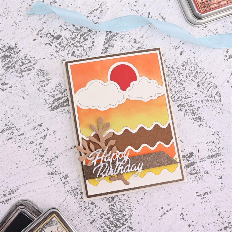 Kokorosa Metal Cutting Dies with Seaside Sunrise Background Board