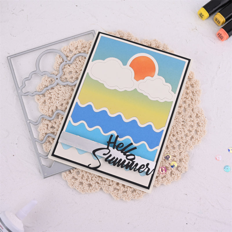 Kokorosa Metal Cutting Dies with Seaside Sunrise Background Board