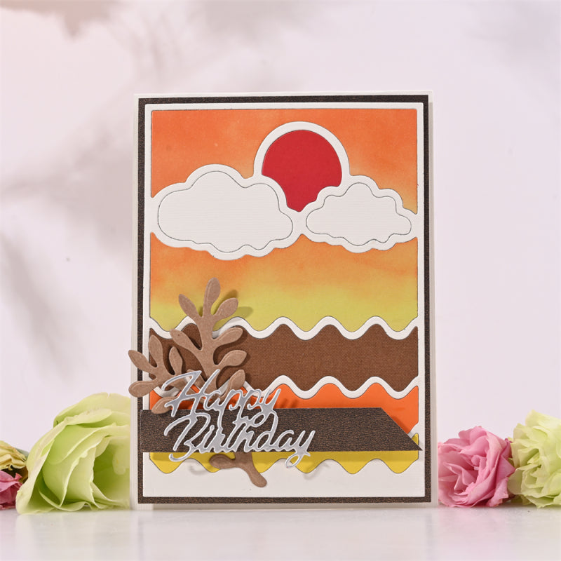 Kokorosa Metal Cutting Dies with Seaside Sunrise Background Board