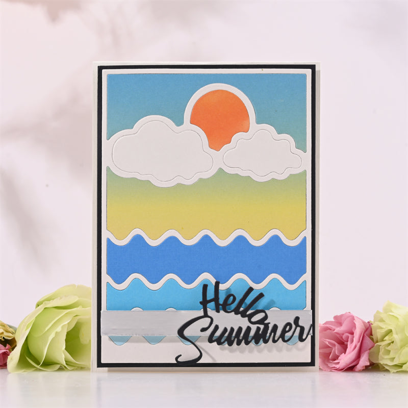 Kokorosa Metal Cutting Dies with Seaside Sunrise Background Board