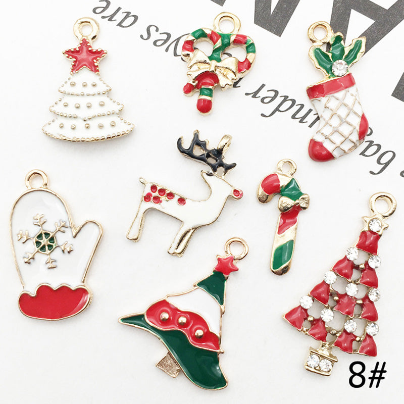 Kokorosa Shiny Christmas Drip Alloy Pendant Embellishments（8 Pcs）