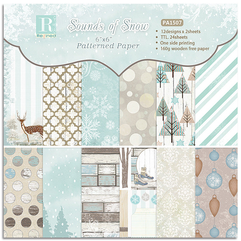 Kokorosa 6" DIY Scrapbook & Cardmaking Christmas Background Paper