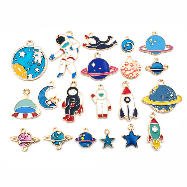 Kokorosa Space Astronaut Ornaments Drip Alloy Pendant Embellishments（20 Pcs）