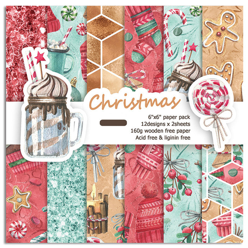 Kokorosa 6" Scrapbook & Cardmaking Sparkle Christmas Background Paper