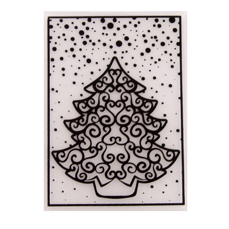 Kokorosa Spiral Pattern Christmas Tree Plastic Embossing Folder