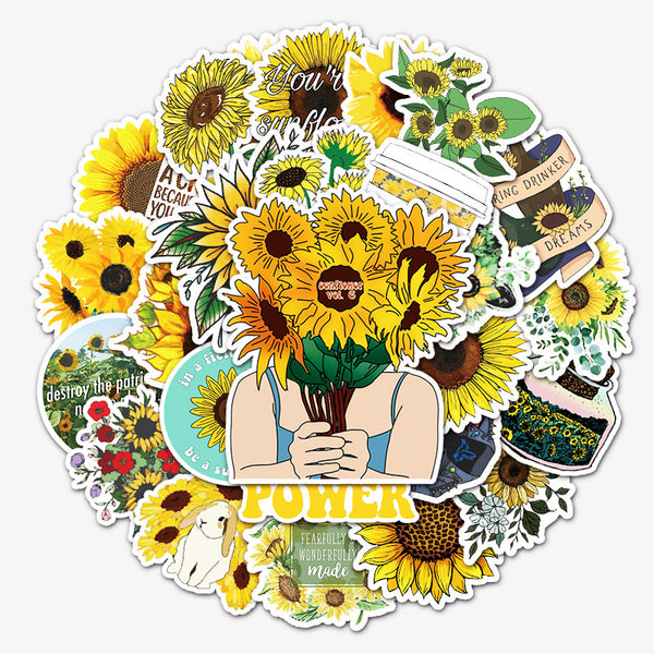 Kokorosa Sunflower Bouquet Stickers (50pcs)