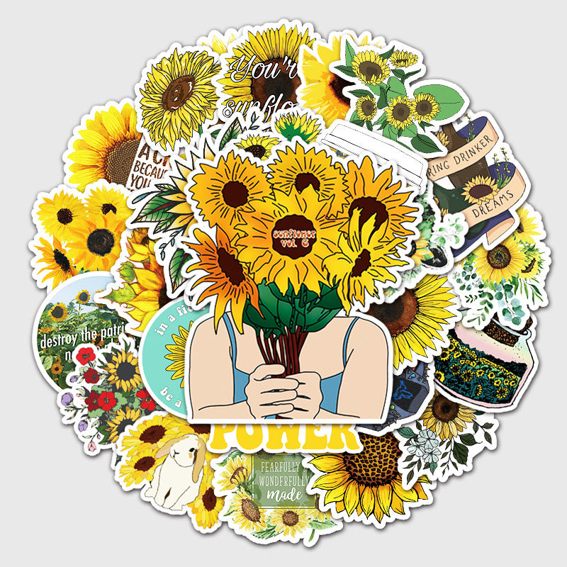 Kokorosa Sunflower Bouquet Stickers (50pcs)