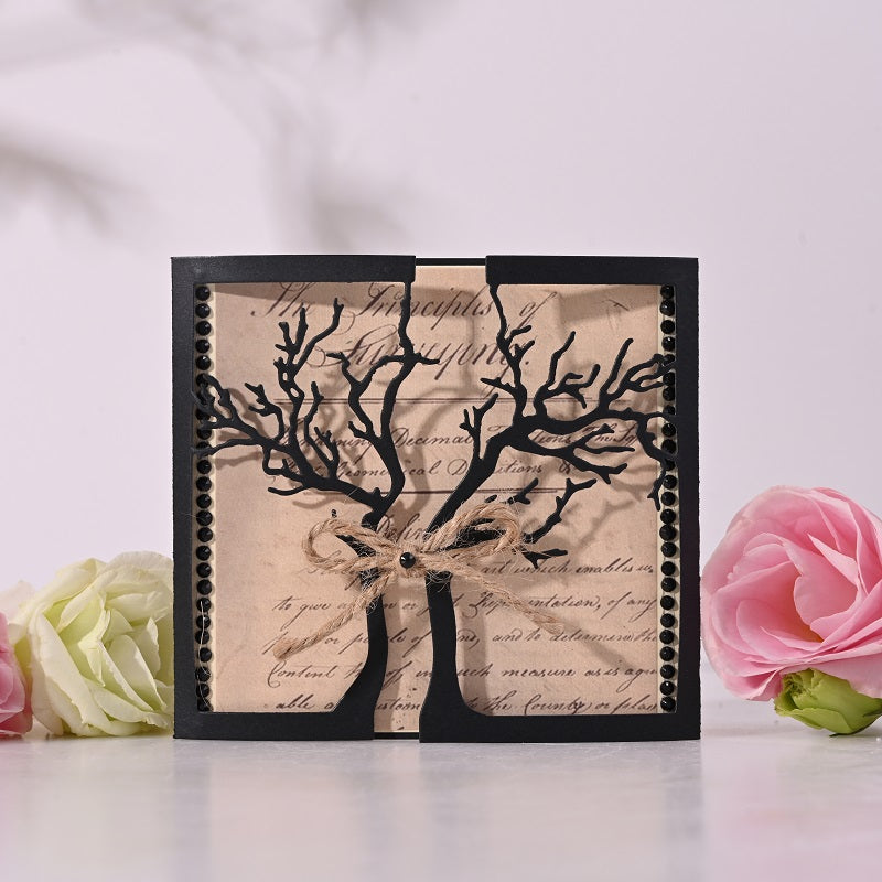 Kokorosa Metal Cutting Dies with Hollow Tree Greeting Card Cover