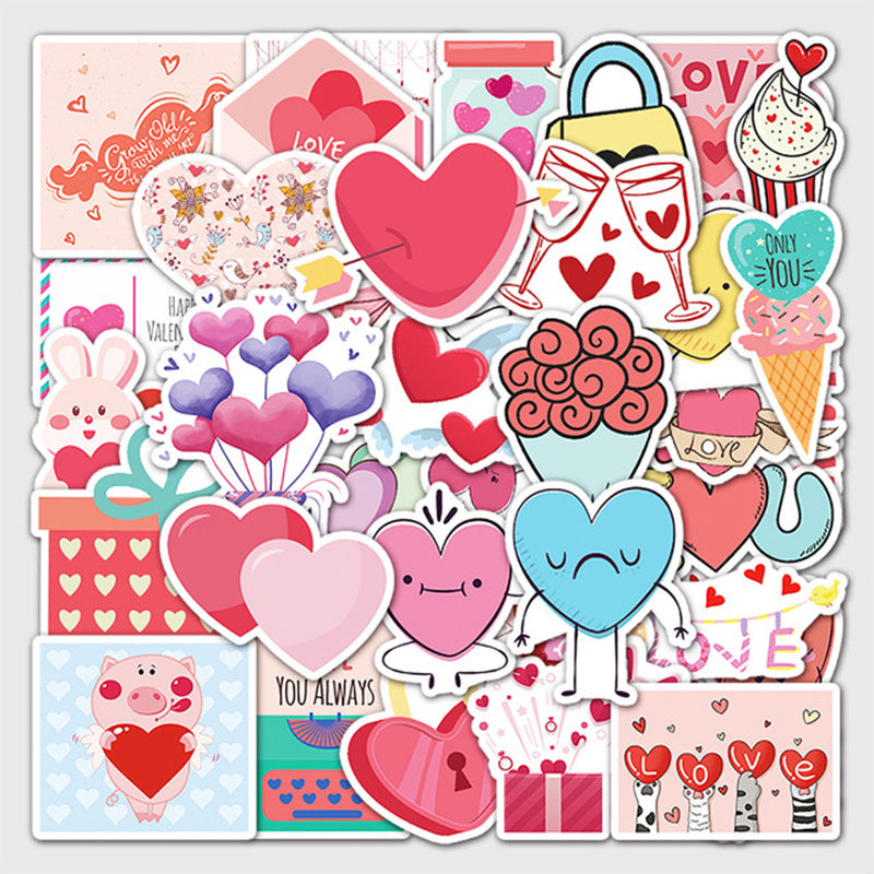 Kokorosa Valentine's Day Heart Stickers (50pcs)