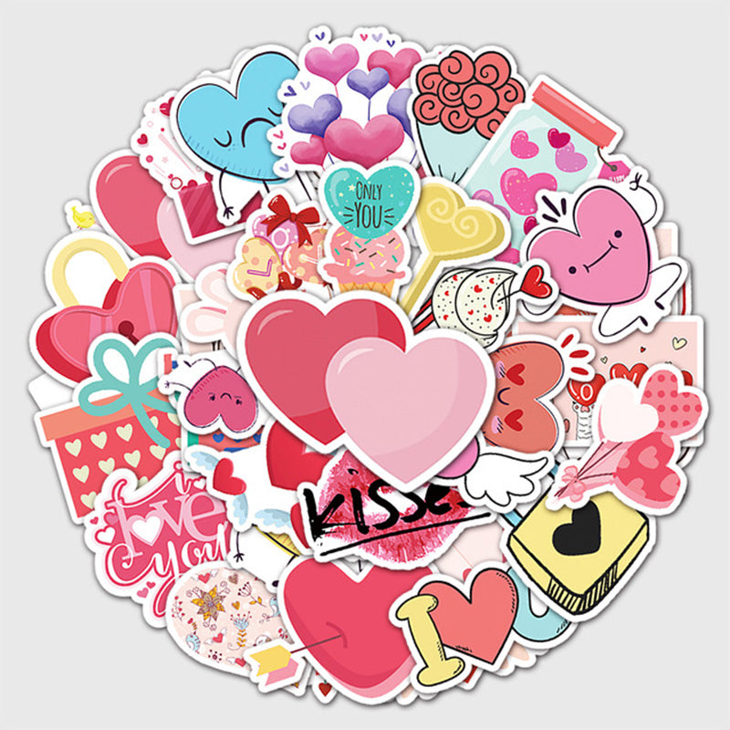 Kokorosa Valentine's Day Heart Stickers (50pcs)