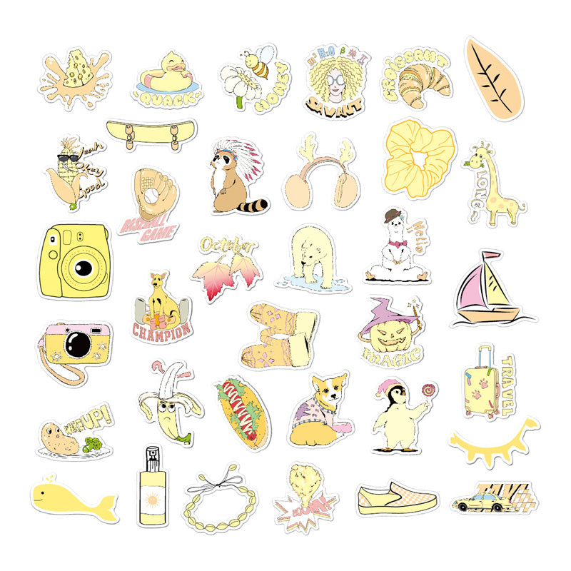 Kokorosa Warm Yellow Stickers (35pcs)