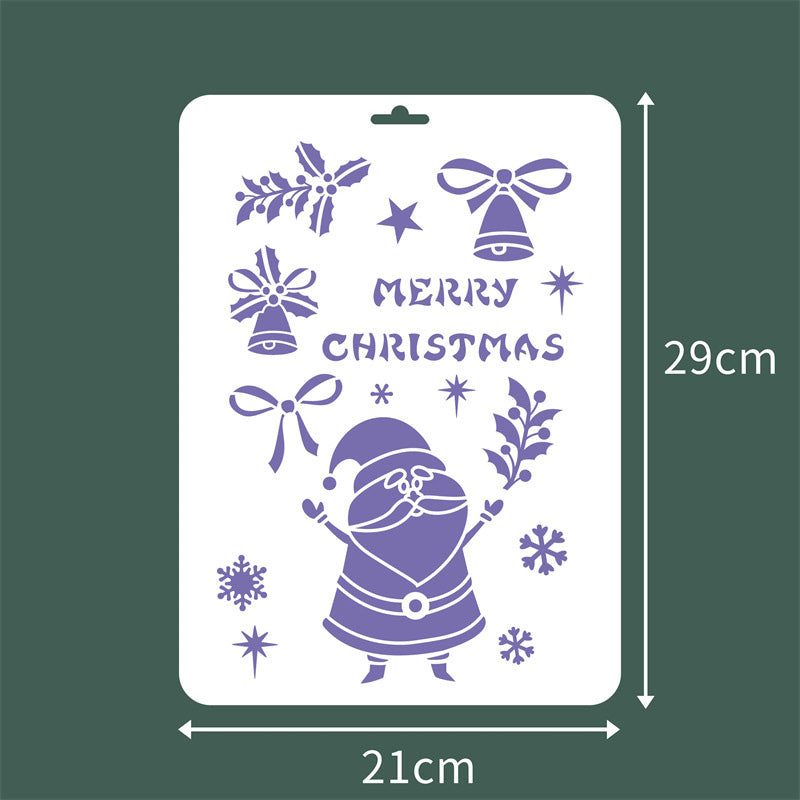 Kokorosa Winter Christmas DIY Painting Hollow Stencil Set（16 Pcs）