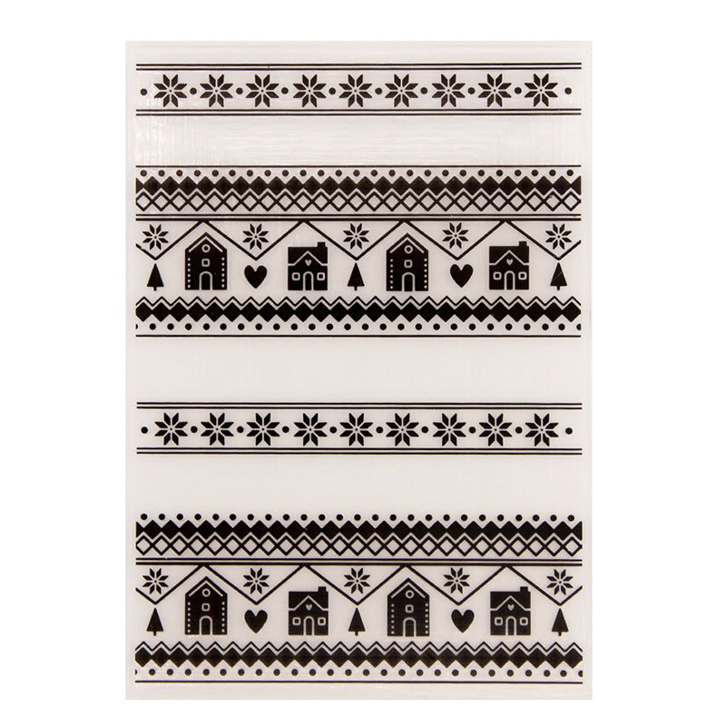 Kokorosa Winter Street Scene Plastic Embossing Folder