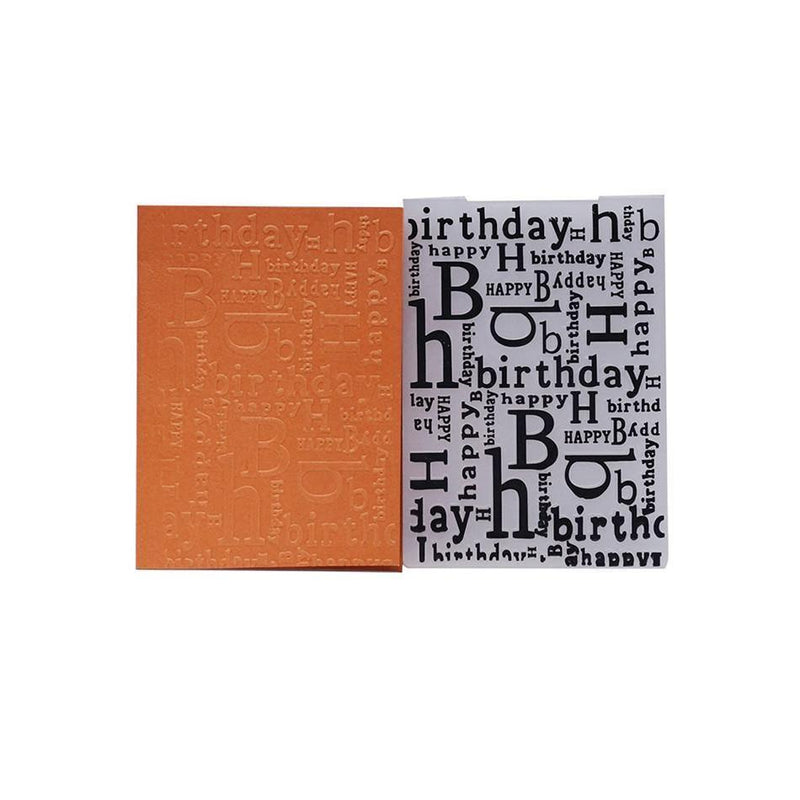 1PCS HAPPY BIRTHDAY Plastic Embossing Folders - kokorosastudio.com