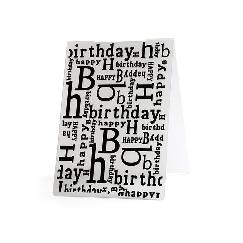 1PCS HAPPY BIRTHDAY Plastic Embossing Folders - kokorosastudio.com