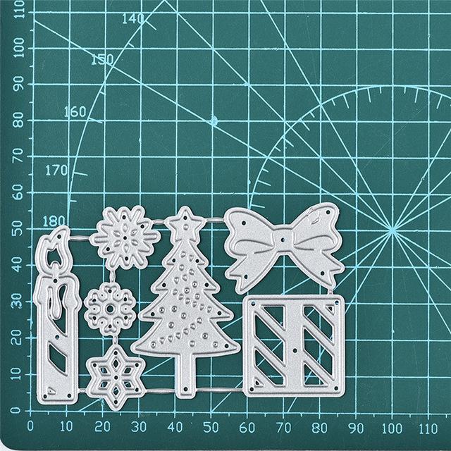 Kokorosa Christmas Tree Candle Gift Box Metal Cutting Dies