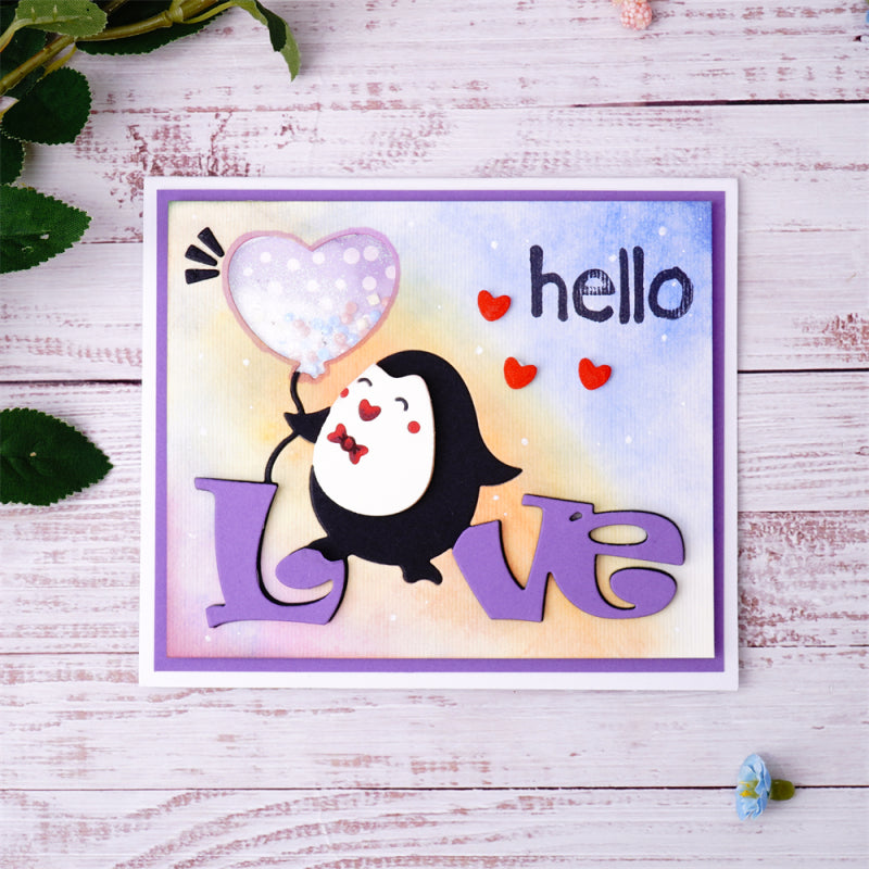 Kokorosa Metal Cutting Dies With Mellow Penguin and Love Words